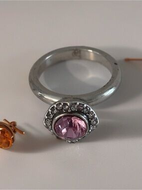 Brighton Romantica Stack Ring: Size: 7 silver Pink Stackable or wear alone